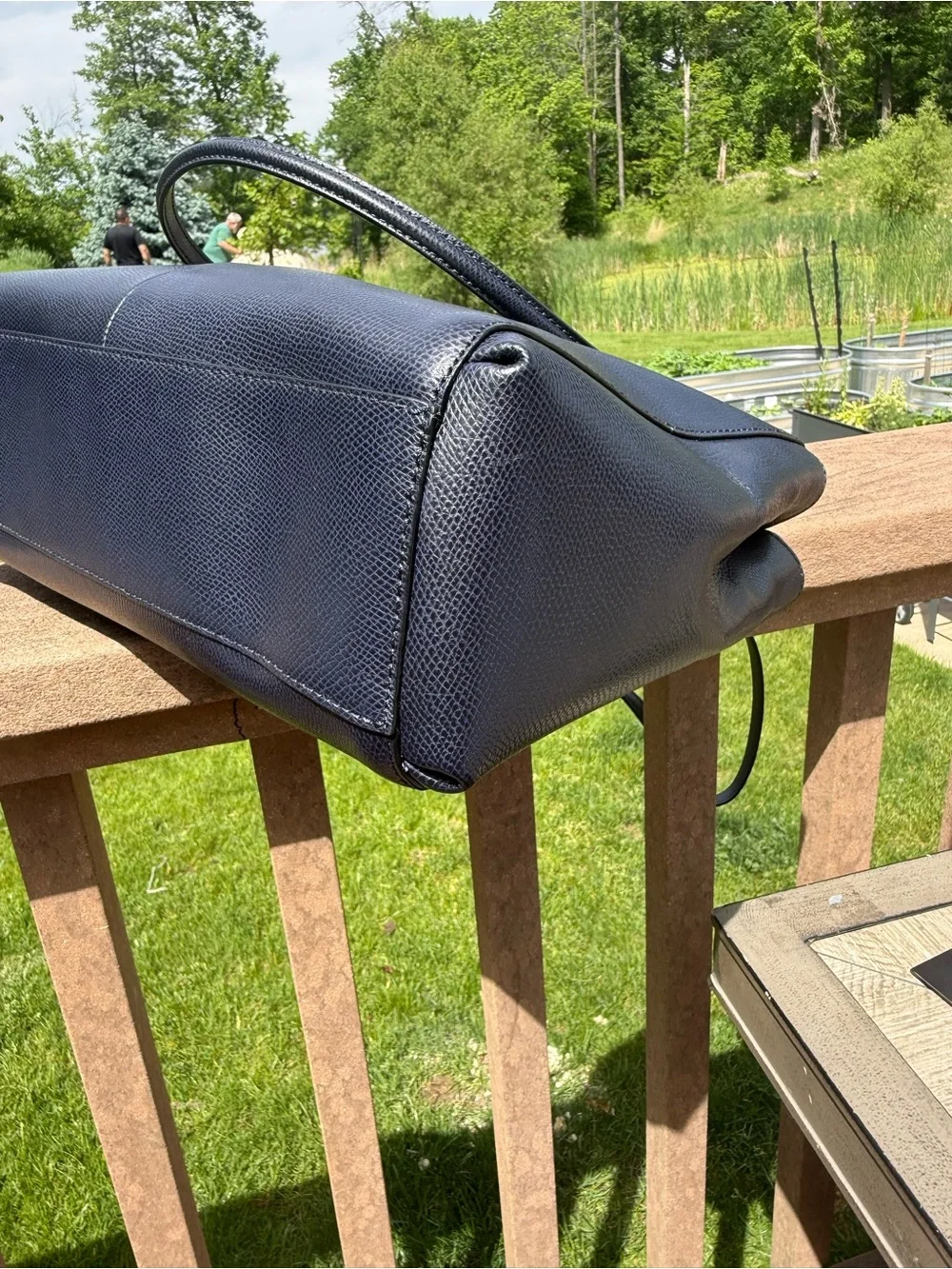 NWT Coach Christie Carryall Navy Blue Large crossbody Leather